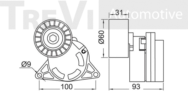 Belt Tensioner, V-ribbed belt