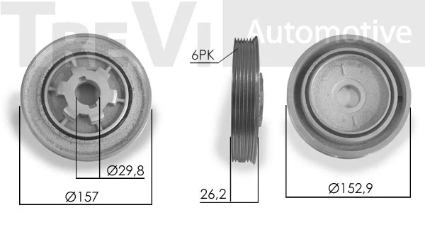 Belt Pulley, crankshaft (PC1239)