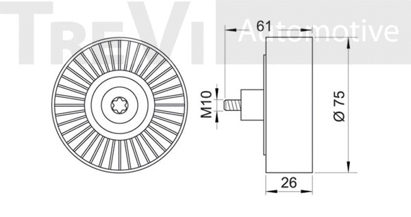 Deflection/Guide Pulley, V-ribbed belt