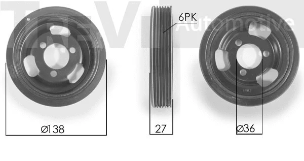 Belt Pulley, crankshaft (PC1192)