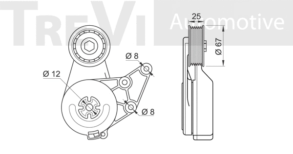 Tensioner Lever, V-ribbed belt