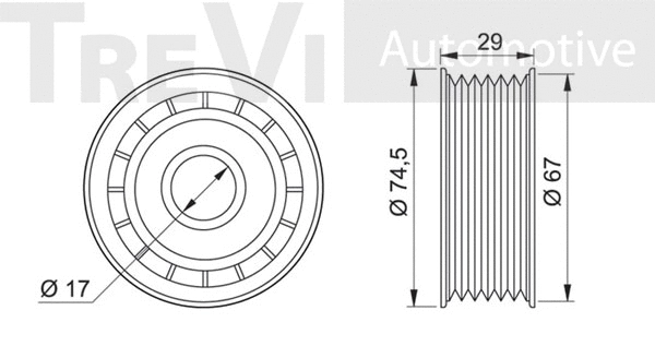 Deflection/Guide Pulley, V-ribbed belt
