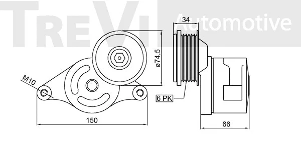 Tensioner Lever, V-ribbed belt