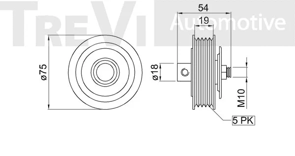 Deflection/Guide Pulley, V-ribbed belt