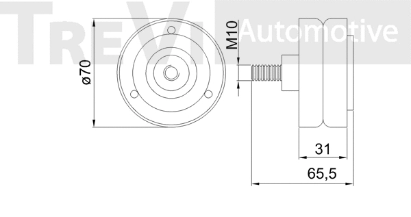 Deflection/Guide Pulley, V-ribbed belt