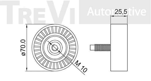 Deflection/Guide Pulley, V-ribbed belt