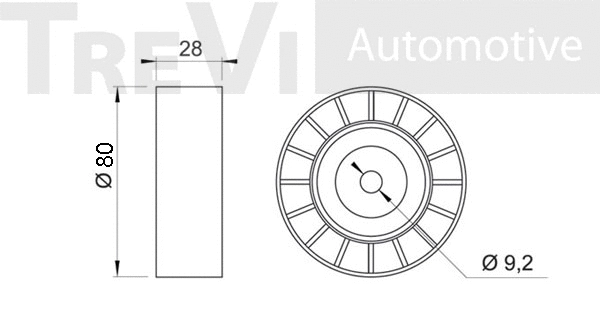 Deflection/Guide Pulley, V-ribbed belt