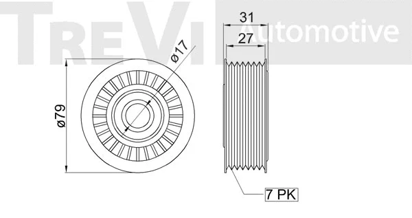Deflection/Guide Pulley, V-ribbed belt