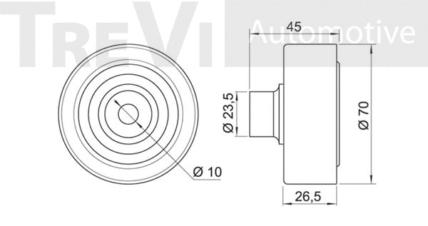Deflection/Guide Pulley, V-ribbed belt
