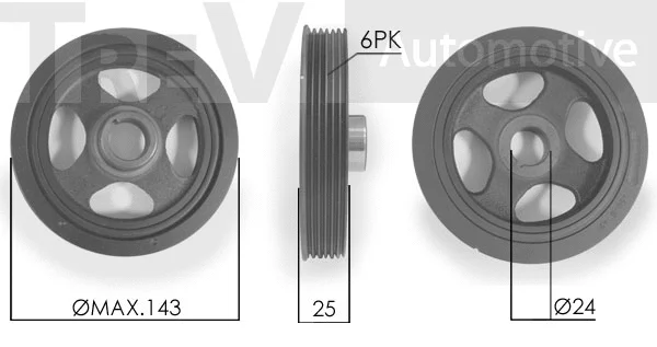 Belt Pulley, crankshaft (PC1133)
