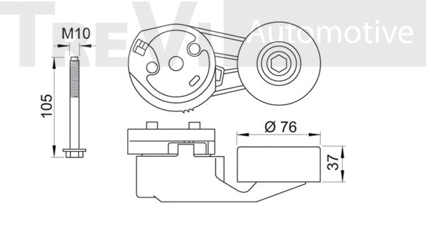Tensioner Lever, V-ribbed belt