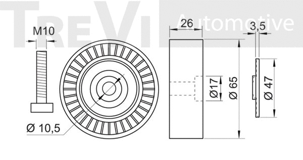 Tensioner Pulley, V-ribbed belt