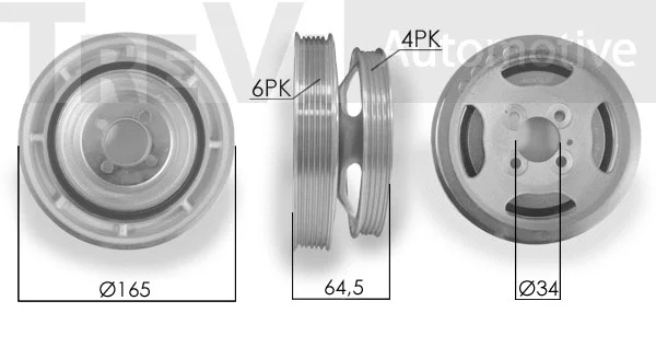Belt Pulley, crankshaft (PC1040)