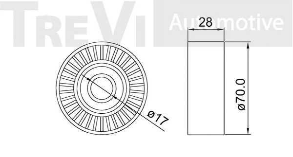 Deflection/Guide Pulley, V-ribbed belt