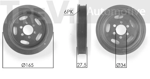 Belt Pulley, crankshaft (PC1094)