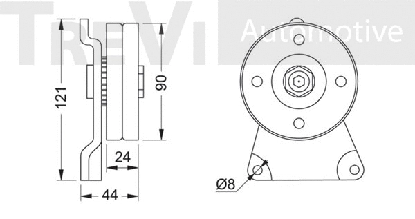 Tensioner Pulley, V-ribbed belt