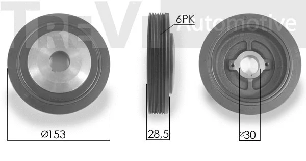 Belt Pulley, crankshaft (PC1055)