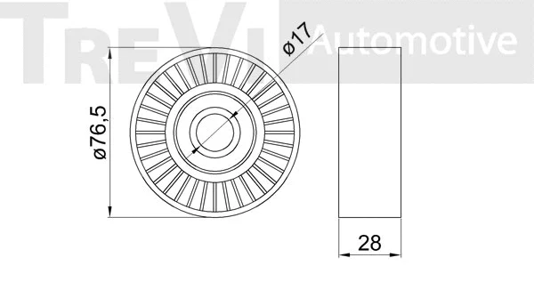 Deflection/Guide Pulley, V-ribbed belt