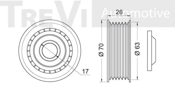 Deflection/Guide Pulley, V-ribbed belt