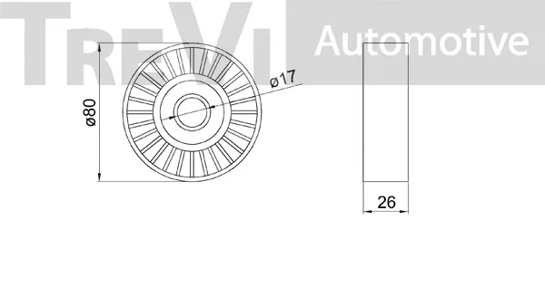 Deflection/Guide Pulley, V-ribbed belt