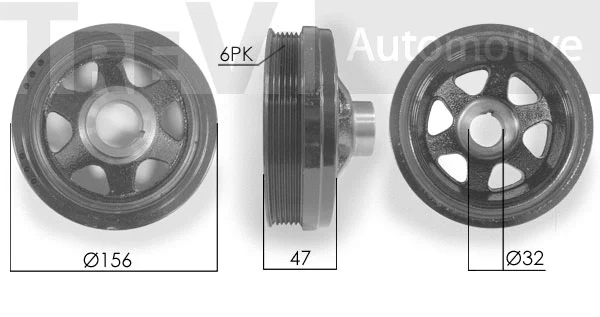 Belt Pulley, crankshaft (PC1115)