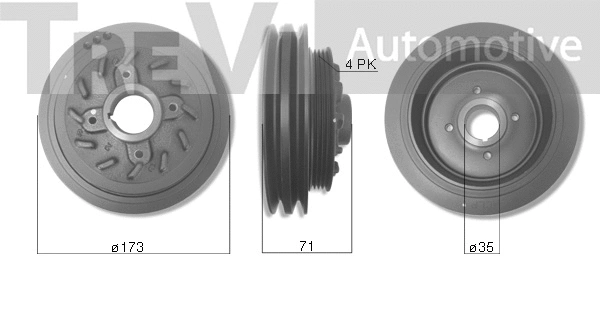 Belt Pulley, crankshaft (PC1295)