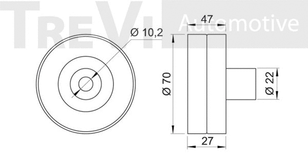 Deflection/Guide Pulley, V-ribbed belt