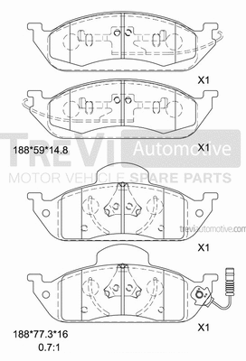 Brake Pad Set, disc brake (PF1086)