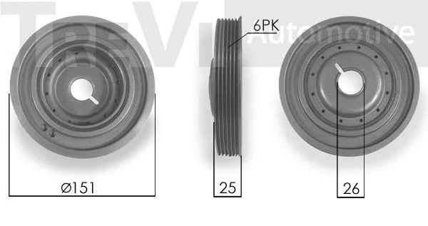 Belt Pulley, crankshaft (PC1122)