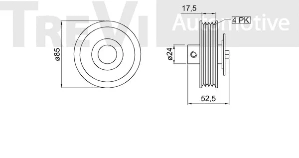 Tensioner Pulley, V-ribbed belt