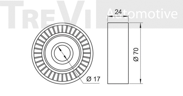 Deflection/Guide Pulley, V-ribbed belt
