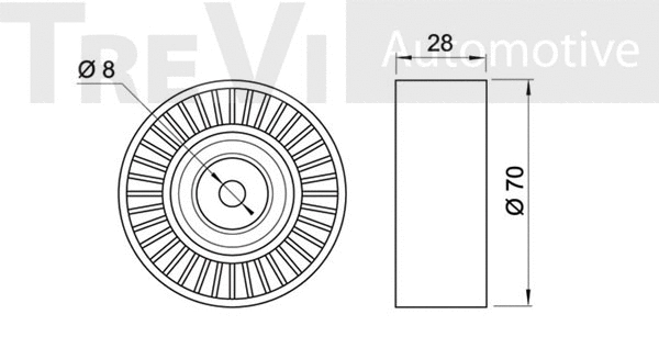 Deflection/Guide Pulley, V-ribbed belt