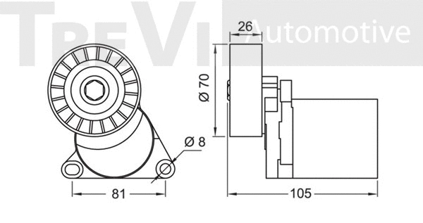 Tensioner Lever, V-ribbed belt