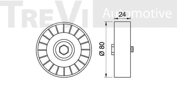 Deflection/Guide Pulley, V-ribbed belt