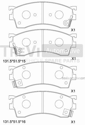 Brake Pad Set, disc brake (PF1609)
