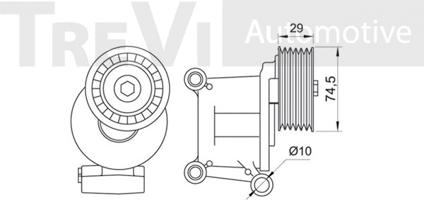 Tensioner Pulley, V-ribbed belt