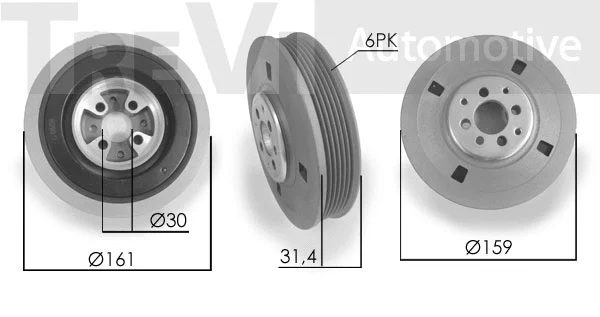 Belt Pulley, crankshaft (PC1019)