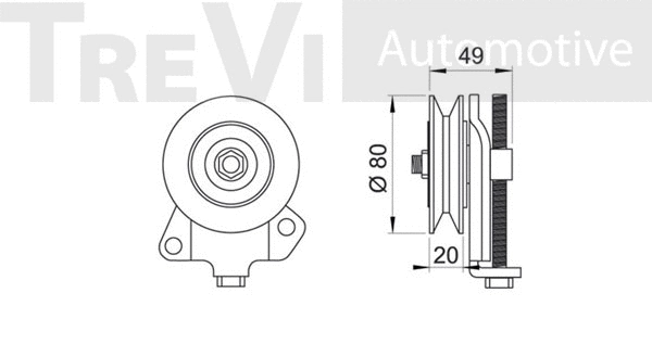 Deflection/Guide Pulley, V-ribbed belt