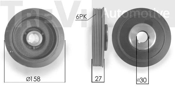 Belt Pulley, crankshaft (PC1030)