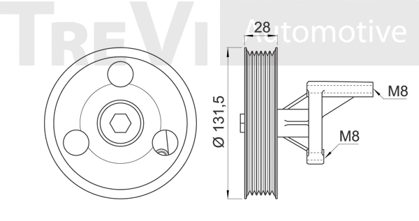 Deflection/Guide Pulley, V-ribbed belt