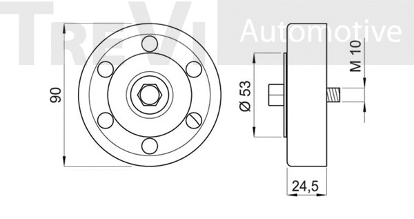 Deflection/Guide Pulley, V-ribbed belt