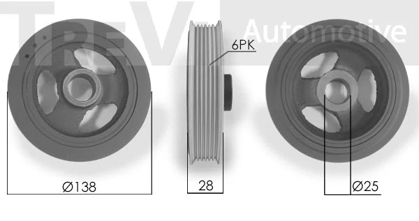 Belt Pulley, crankshaft (PC1206)