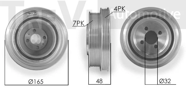 Belt Pulley, crankshaft (PC1042)
