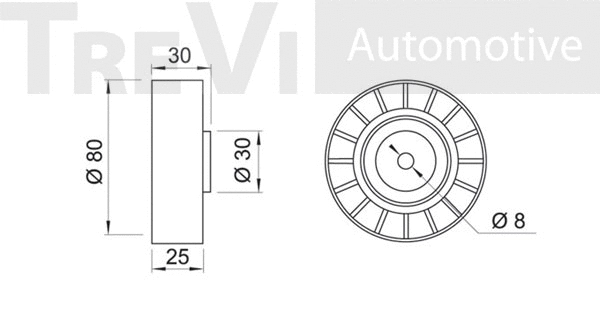 Deflection/Guide Pulley, V-ribbed belt