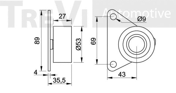 Deflection/Guide Pulley, timing belt