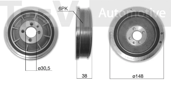 Belt Pulley, crankshaft (PC1138)