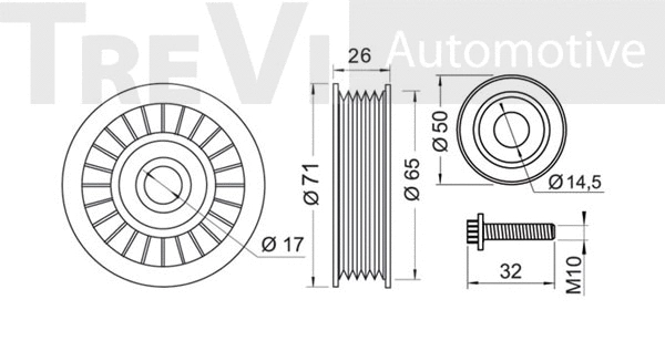 Tensioner Pulley, V-ribbed belt