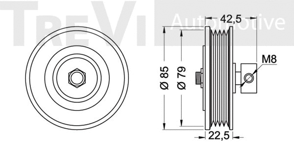 Tensioner Pulley, V-ribbed belt