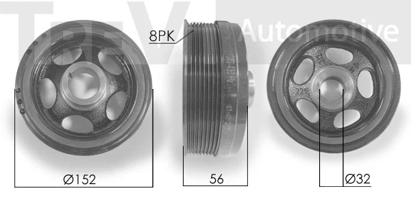 Belt Pulley, crankshaft (PC1114)