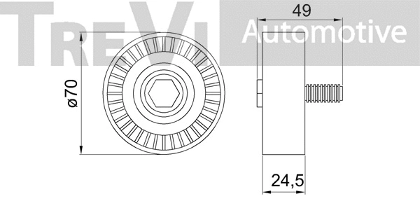 Deflection/Guide Pulley, V-ribbed belt